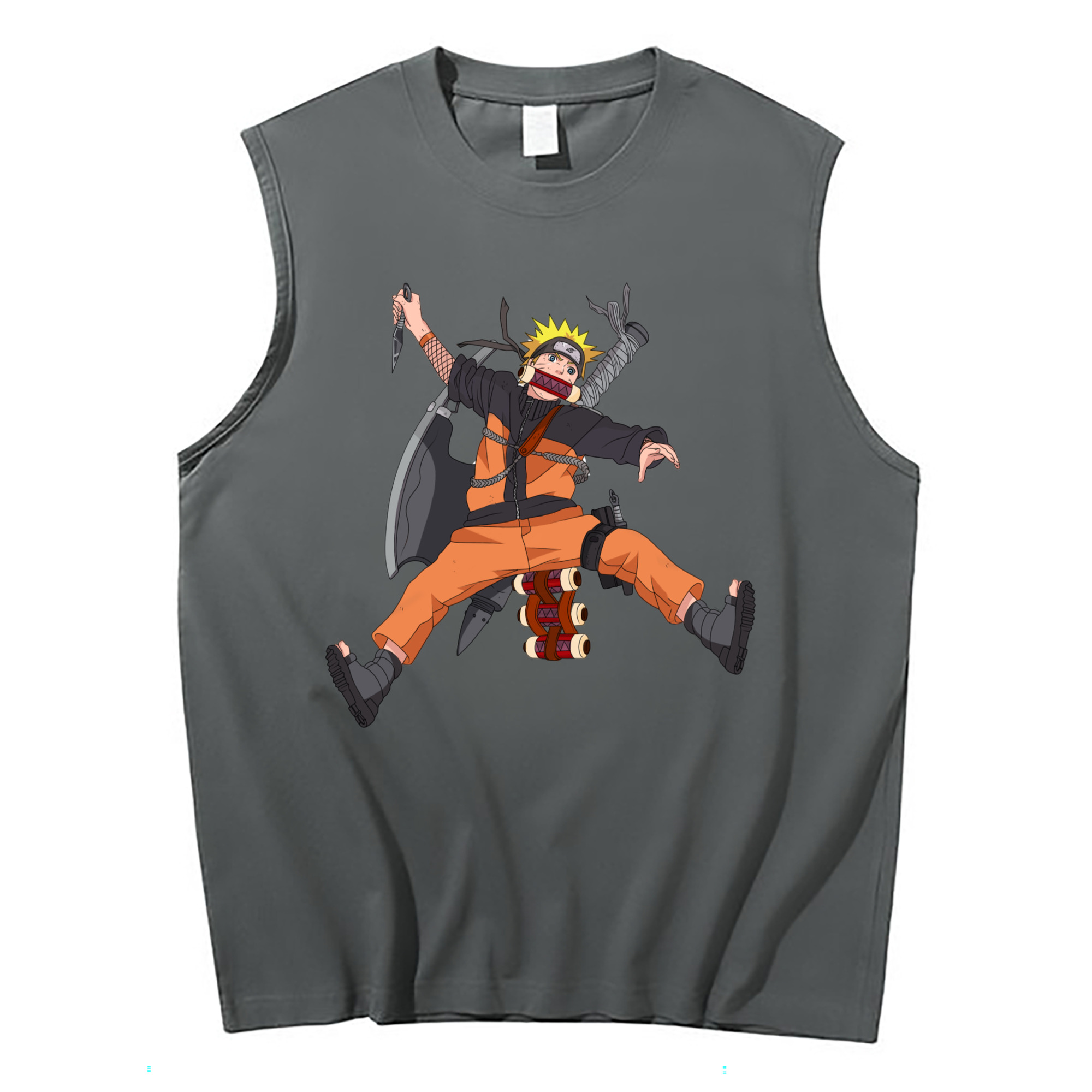 （画像用） NARUTO -ナルト- うずまき ナルト Uzumaki Naruto コットン100％タンクトップ（フロントプリント）
